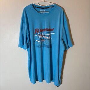 Duluth‎ Trading Co Mens Dry on the Fly Blue Seaplane Graphic T-Shirt Size 2XL